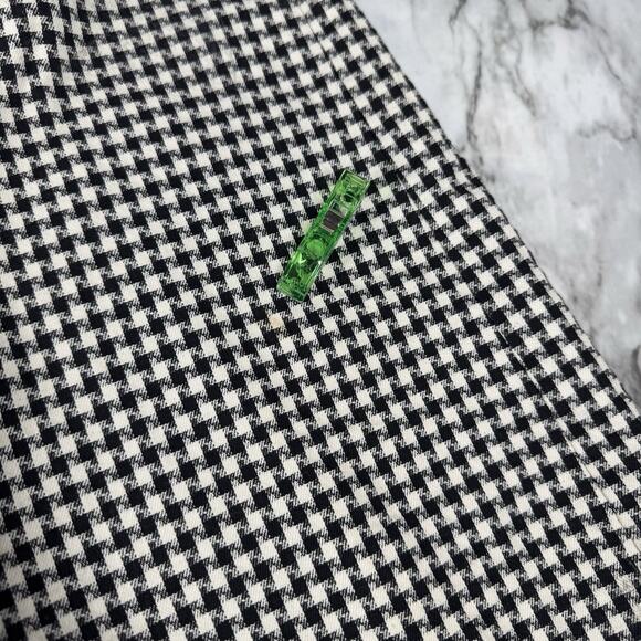 Vintage Lucia Lukken Houndstooth Pleated Flared Skirt Made In USA Size 6 8 Knee - Picture 3 of 7